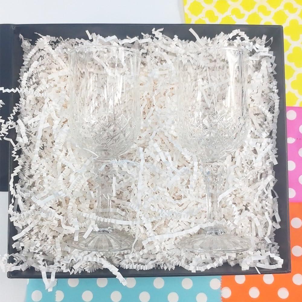 Keoferlo Keoferlo Gift Box Filler 1/2 LB Crinkle Cut Paper Baskets Stuffing White Valentine\'s Day Shredded Paper Grass for Packing Shipping Decorations Boxes Wedding (White)