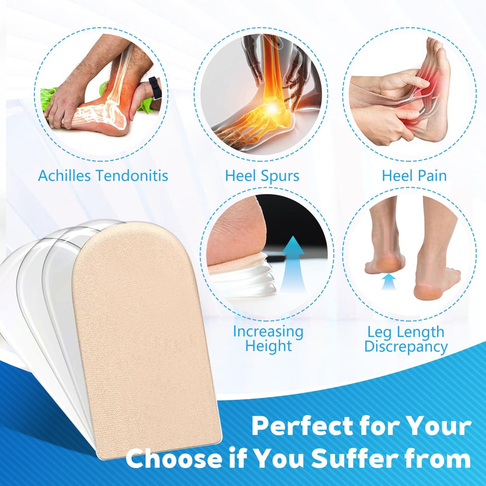 PrettSole PrettSole 5mm to10mm Heel Lifts(2 Layers), Height Increase Insoles for Leg Length Discrepancy - Large Shoe Lifts for Men, Shoe Inserts Comfort Half Foot Pads for Heel Pain - 1 Pair