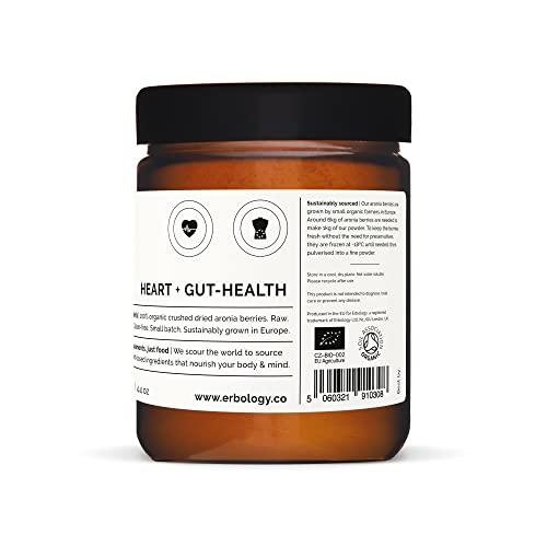 Erbology Erbology Organic Aronia Berry Powder 3.2 oz - 30 Servings - Supports Skin Health - Rich in Anthocyanins - Sustainably Sourced Straight from Farm - Small Batch - Vegan - GMO-free