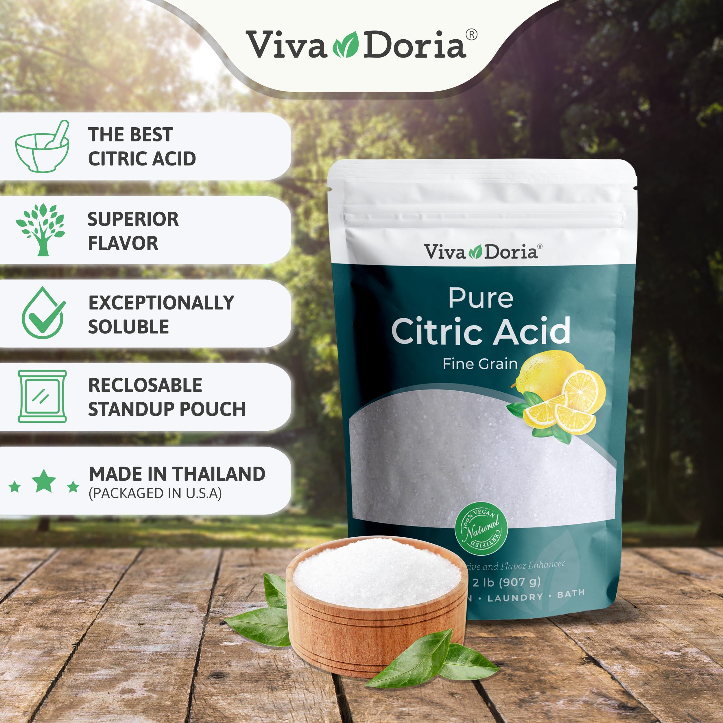 Viva Doria Viva Doria 100% Pure Citric Acid, Food Grade, Fine Grain, 2 lb (907 g)