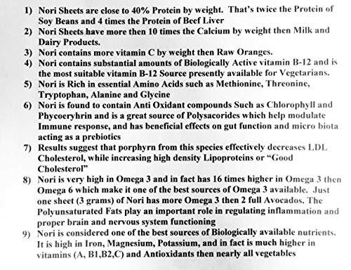 rawnori Raw Organic Nori 200 qty Sheets Pack - Certified Vegan, Raw, Kosher Sushi Wrap Papers - Premium Unheated, Dried Un Cooked, Un- Toasted
