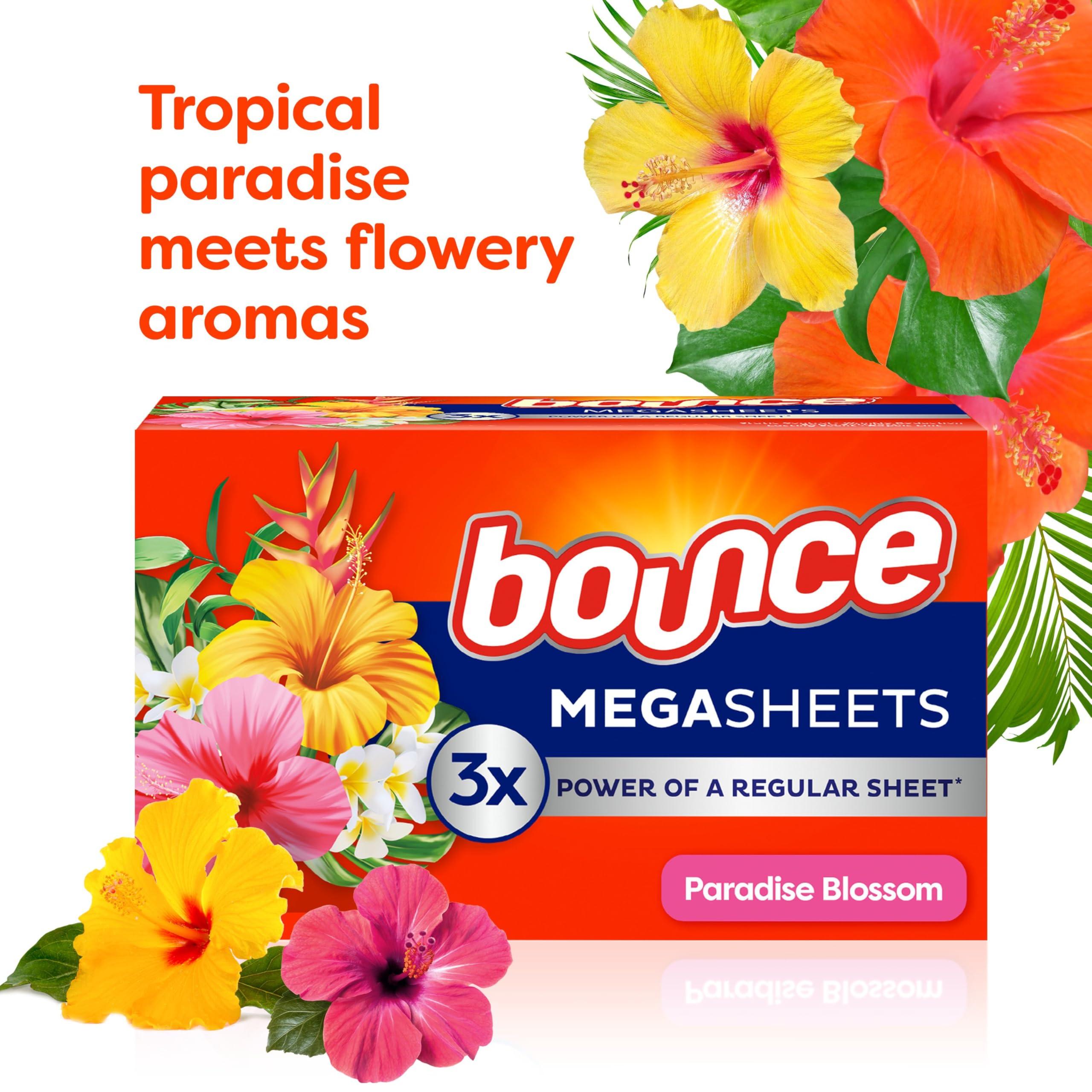 Bounce Bounce Mega Dryer Sheets, Paradise Blossom, 180 Count, Bounce Dryer Sheets