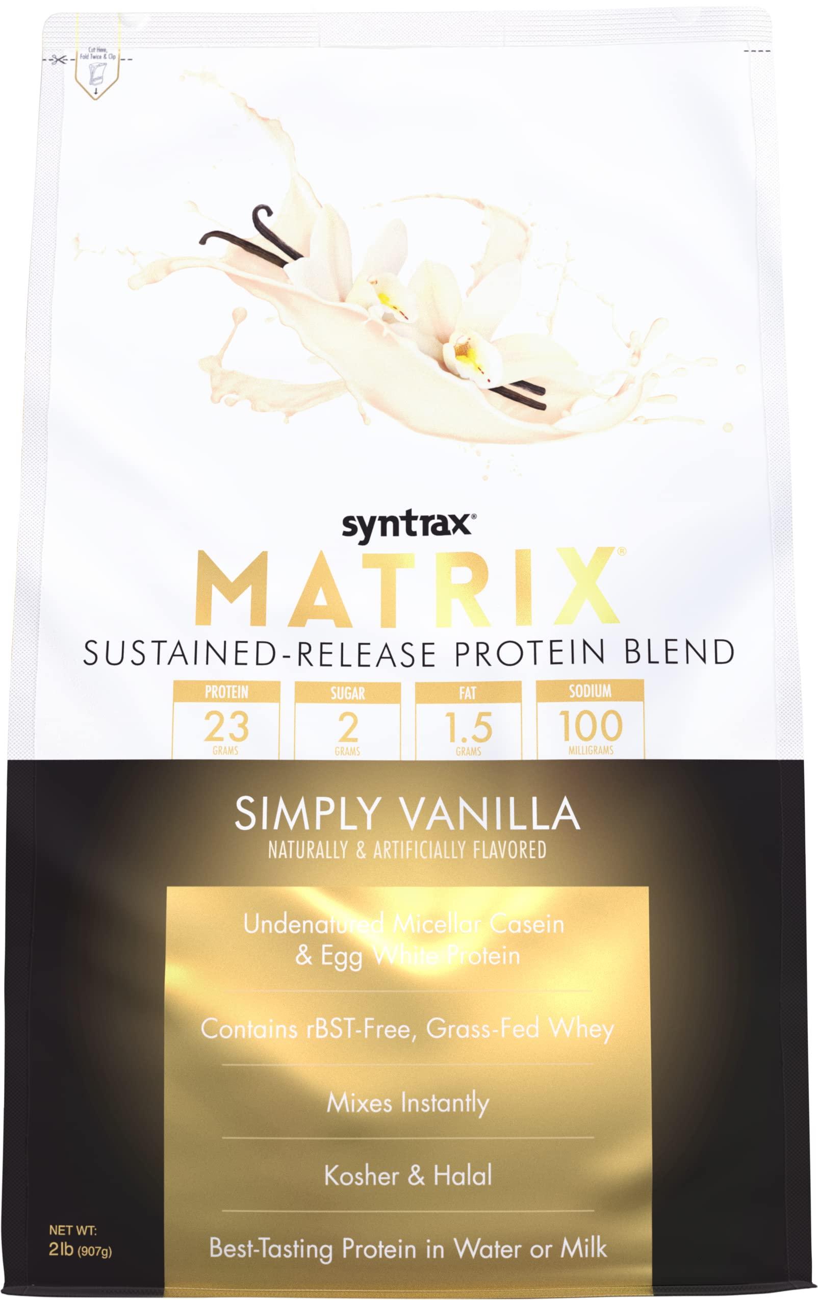 Syntrax Syntrax Nutrition Matrix, Sustained-Release Protein Blend, Simply Vanilla, 2 lb
