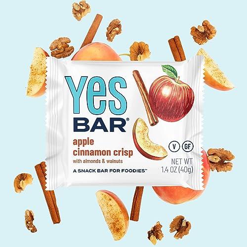 The YES Bar The YES Bar Apple Cinnamon Crisp – Plant Based Protein, Decadent Snack Bar – Vegan, Paleo, Gluten Free, Dairy Free, Low Sugar, Healthy Snack, Breakfast, Low Carb, Keto Friendly (Pack of 6)