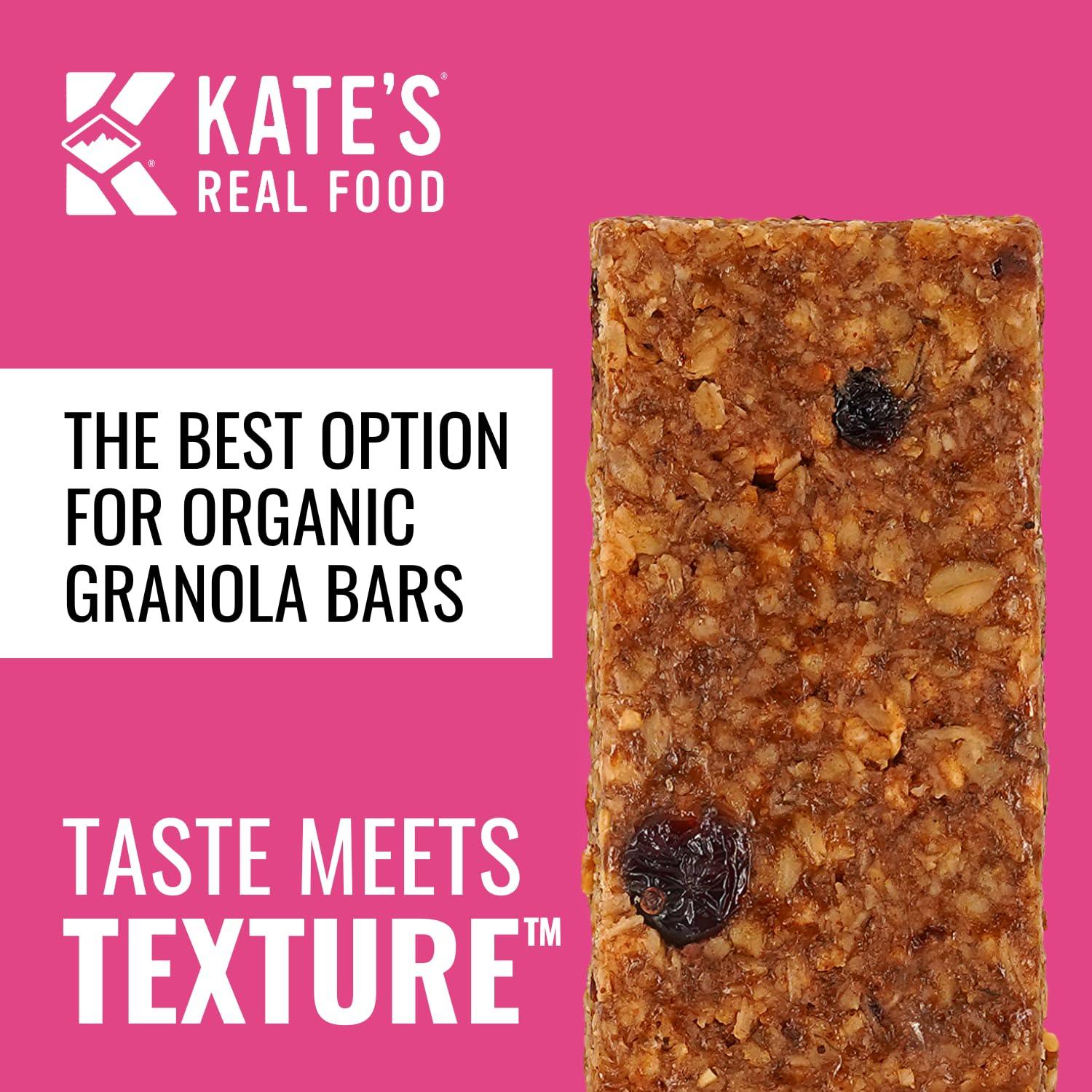 Kate's Kate’s Real Food Organic Energy Bars, Non-GMO, All-Natural Ingredients, Gluten-Free and Soy-Free Healthy Snack with Natural Flavors, Oatmeal Cranberry & Almond (Pack of 12)