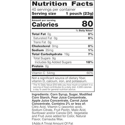 Mott's Mott\'s Fruit Flavored Snacks, Assorted Fruit, Gluten Free Snack, Family Pack, 40 Ct, 32 oz