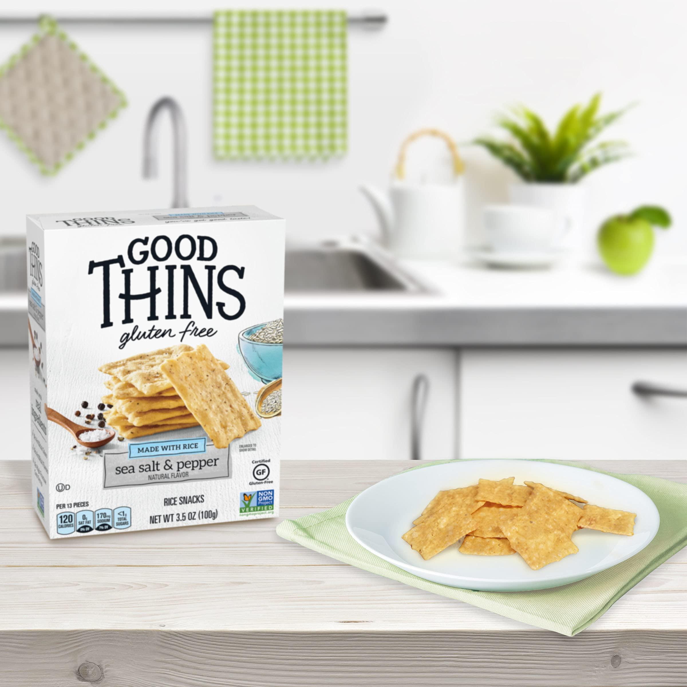Good Thins Good Thins Sea Salt & Pepper Rice Snacks Gluten Free Crackers, 3.5 oz