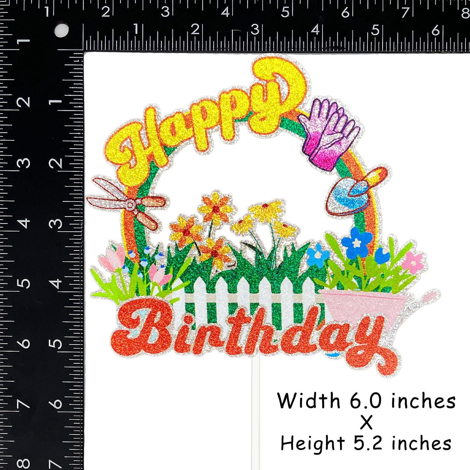 Festus Festus Gardening Cake Topper, Gardener Party Supplies, Gardening Theme Birthday Party Decoration, Plant Lady Cake Topper, Plant Mom Birthday Favor, Garden Party Supplies