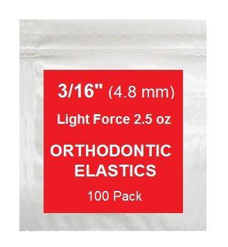 Prairie Horse Supply Orthodontic Elastic Rubber Bands - 3/16 Inch, Small, 100 Pack, (2.5 Ounce) for Braces, Dreadlocks, Hair Braids, Fix Tooth Gap, Includes Free Elastic Placer - Natural - Light