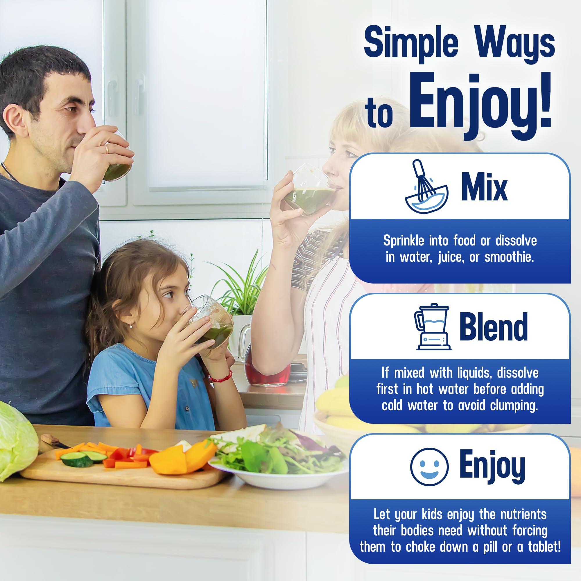 Luti Lutimax Pediatric Powder Brain Supplement with Luteolin, Rutin & LTheanine - Kids Memory, Focus, Muscle & Immune Support Brain Supplement - Nootropic Antioxidants for Brain Health Support 100 Serving