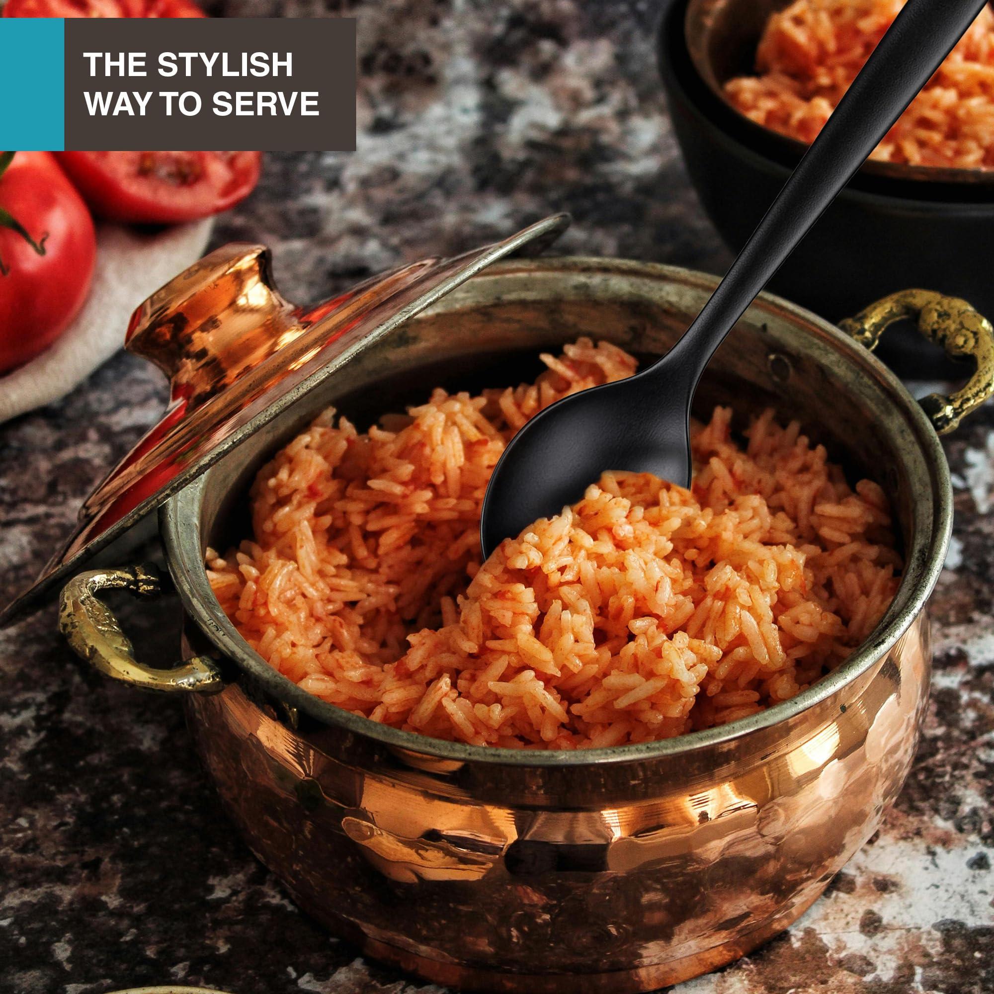 C&S Event Supply Co. 10\" Black Plastic Serving Spoons for Buffet, Bulk 72 Count, Heavy Duty Disposable Spoon, Large Plastic Serving Utensils for your Catering Supplies, Events, Party, and Weddings by C&S Event Supply Co.