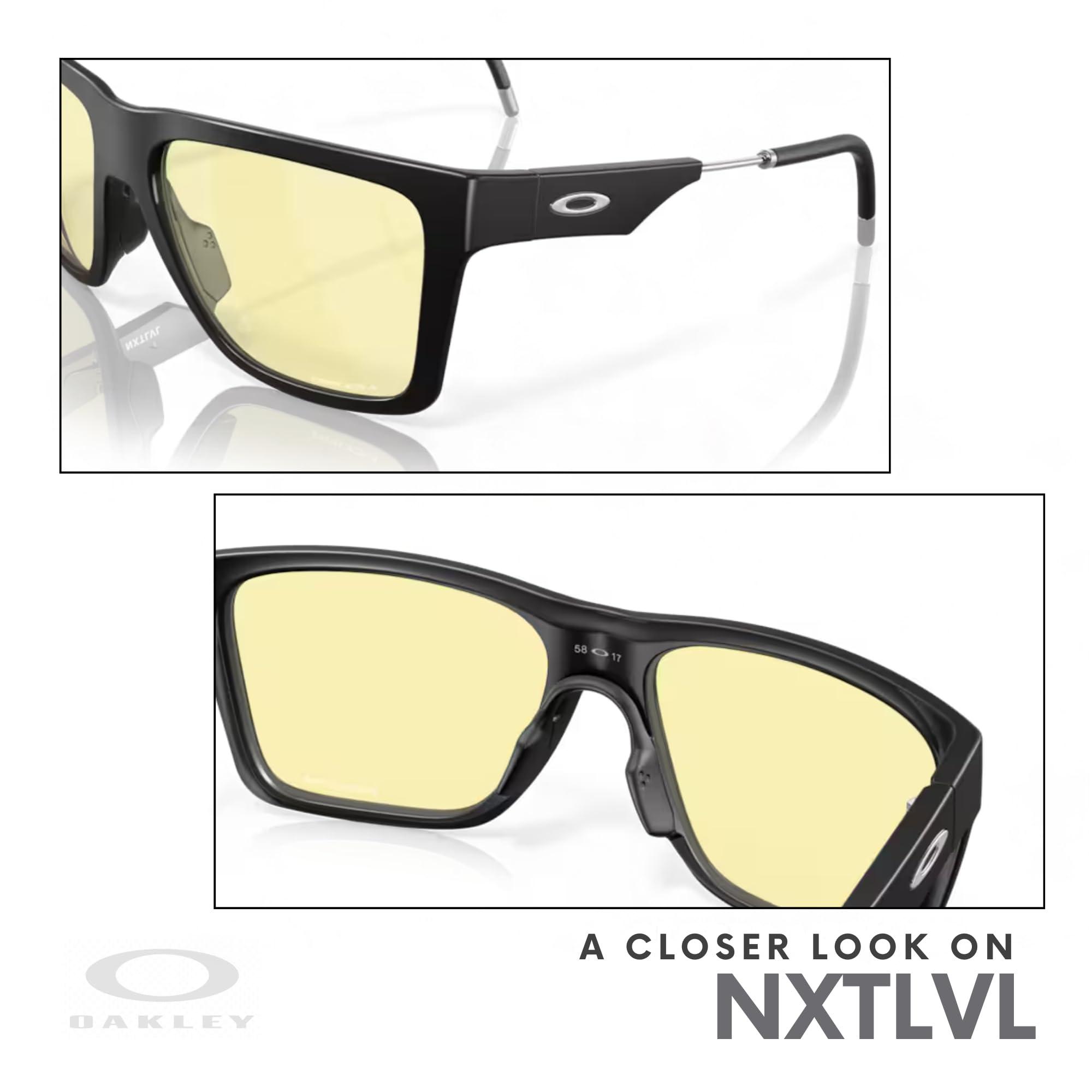 Oakley Oakley NXTLVL OO9249 Gaming Collection 924901 58MM Satin Black/Prizm Rectangular Blue Light Blocking Glasses for Men + BUNDLE Accessory Leash + BUNDLE with Designer iWear Eyewear Kit