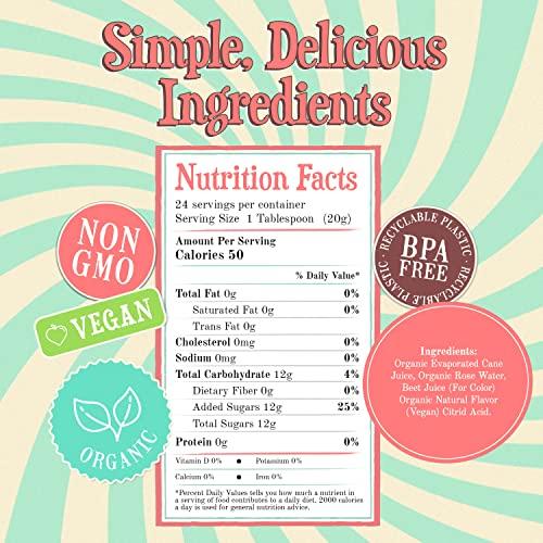 Wabry Wäbry Organic Rose Syrup – 16.4oz (468g), Natural Coffee Syrup, Perfect for Lattes, Tea, Shaved Ice and Soda, Vegan Friendly, Non-GMO, Dye-Free Snow Cone Syrup – BPA-Free Plastic Bottle