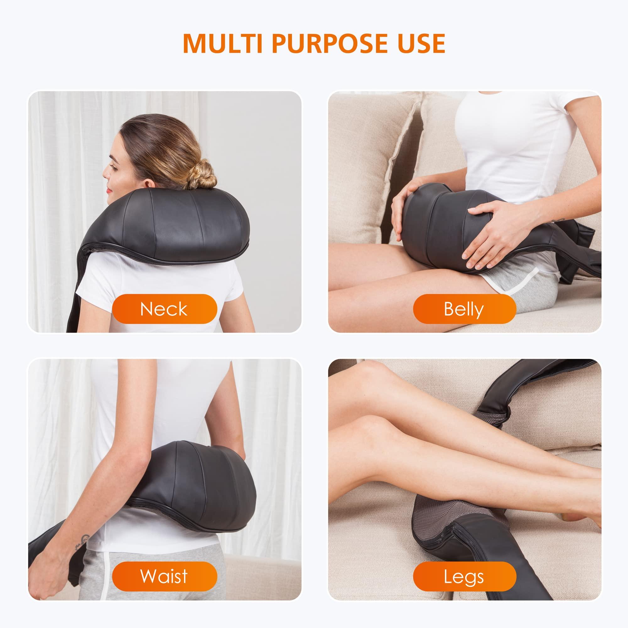 Snailax Snailax Shiatsu Neck and Shoulder Massager - Back Massager with Heat, Deep Kneading Electric Massage Pillow for Neck, Back, Shoulder,Foot,Body Mini Massage Gun
