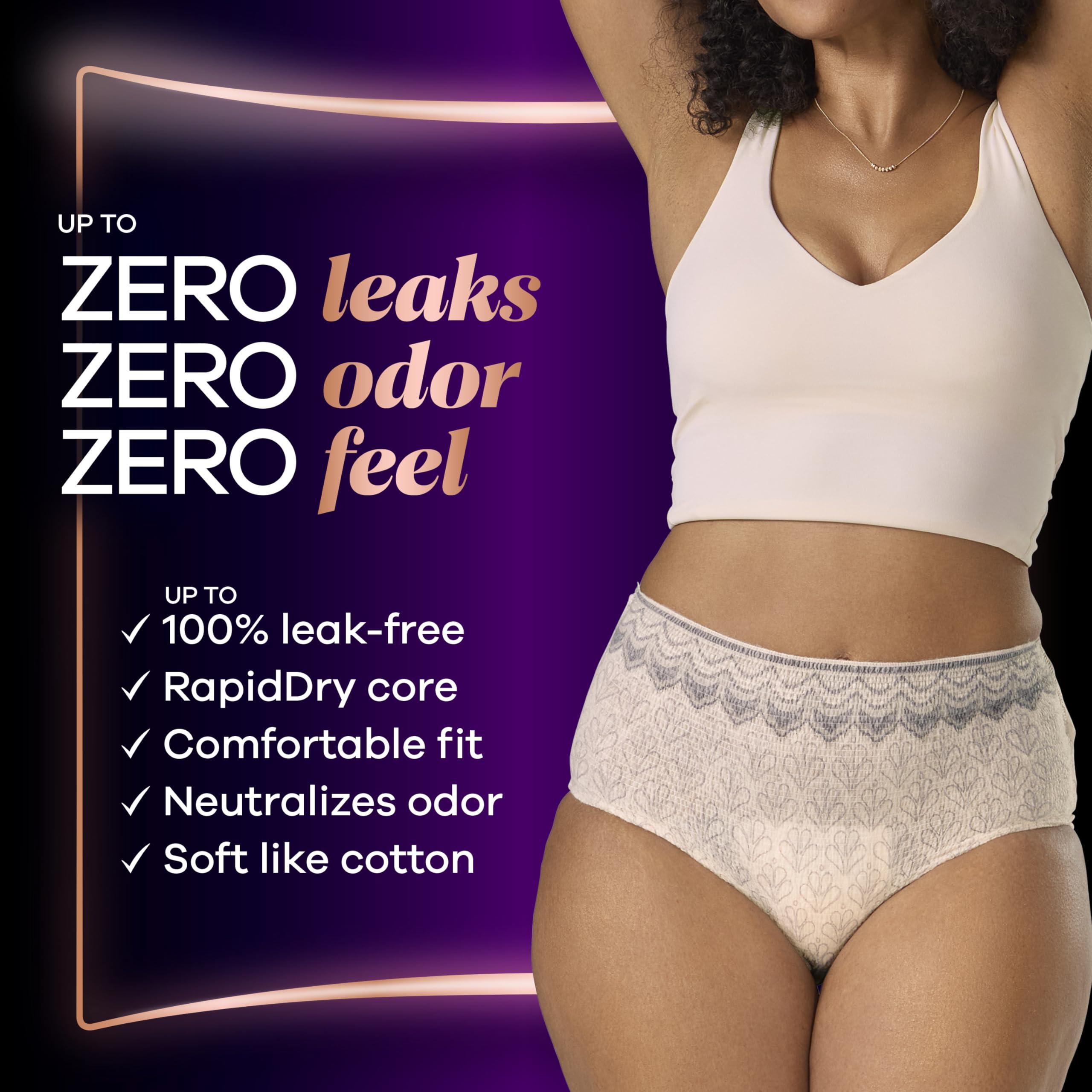 Always Discreet Always Discreet Boutique Incontinence and Postpartum Underwear for Women, Maximum Protection, S/M, Rosy, 48 Count