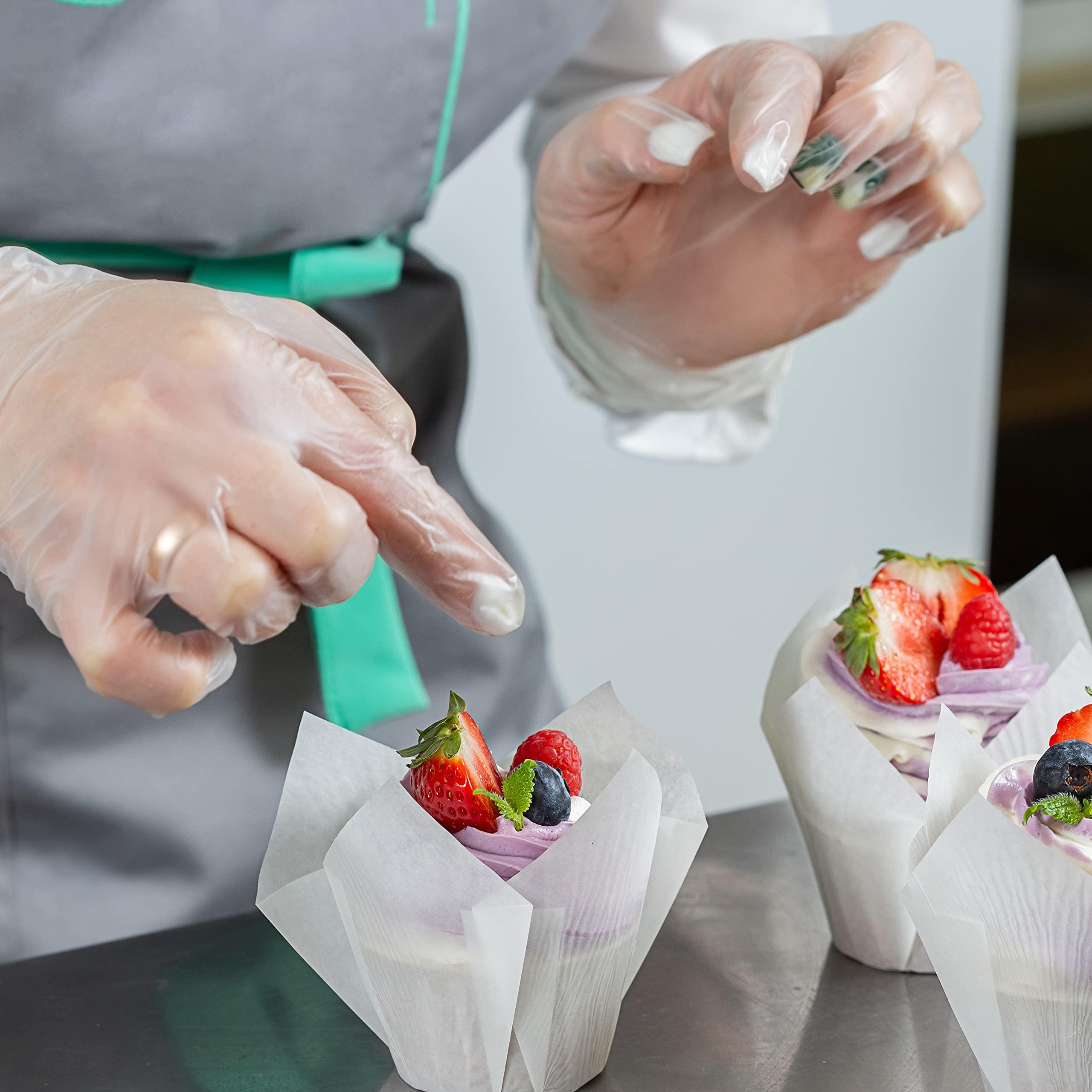 Safe Health Safe Health Vinyl Disposable Gloves, Food Safe, Latex Free, Powder Free, Clear, Box of 100, Small, 3 mil, Cleaning, Salon, Service, Office, Household, Daily