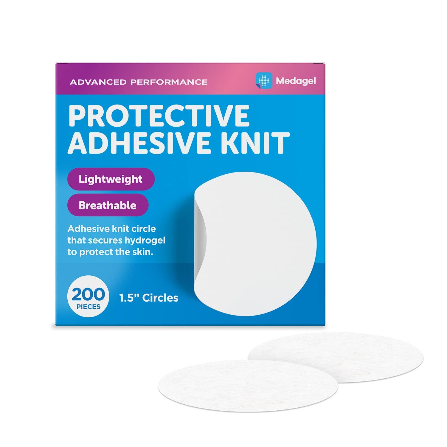 Medagel Medagel Protective Adhesive Knit Medical Tape to Secure Hydrogel Pads & Hexagels for Blisters, Bites, Burns, Cuts & Wounds, Lightweight & Breathable, 1.5\" Circles, 200 Count