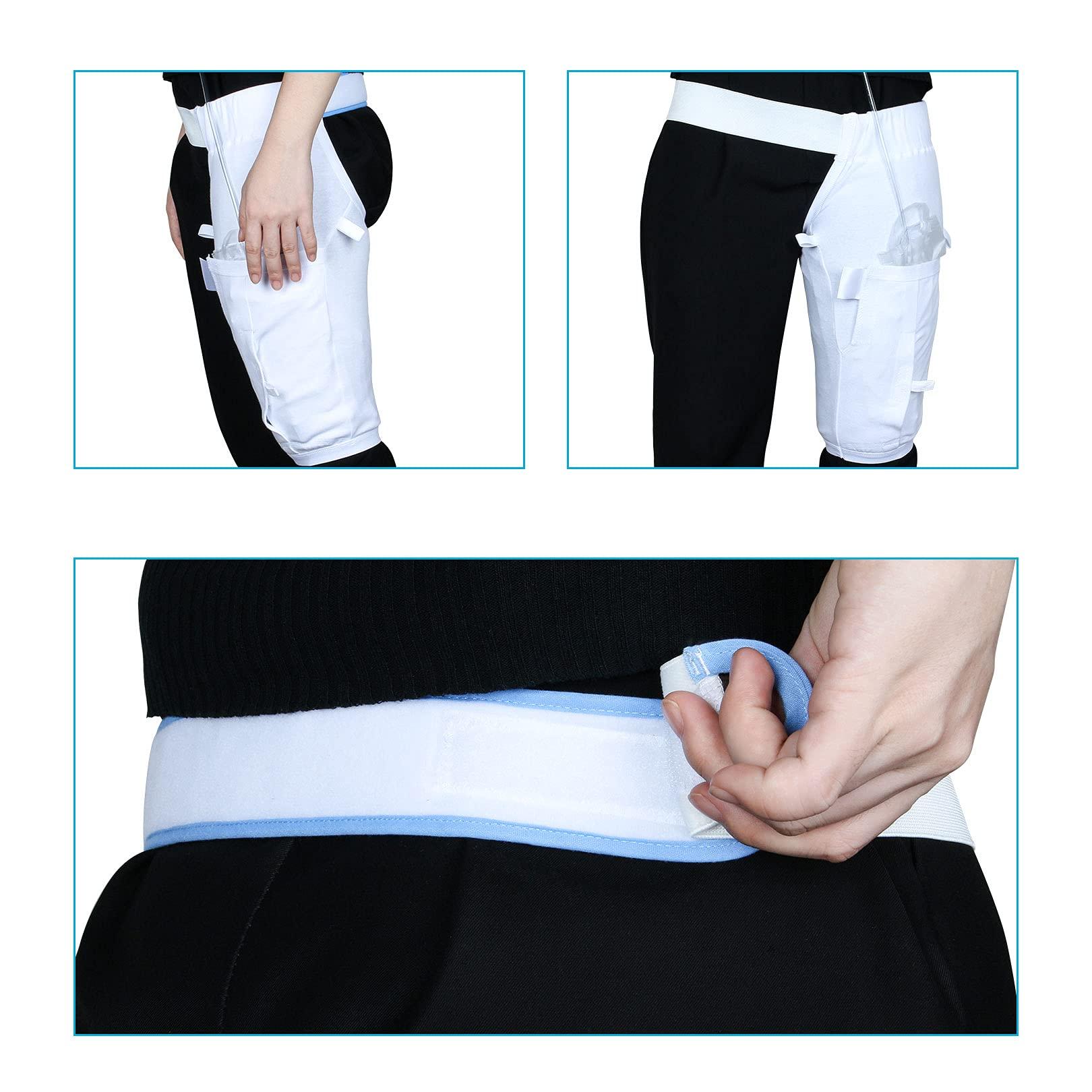 MUYU Catheter Leg Bag Holder, Urine Leg Bag Holder Cover with Waist Belt, Foley Leg Bag Sleeve for Incontinence Urine Bag, Washable and Durable.X-Large