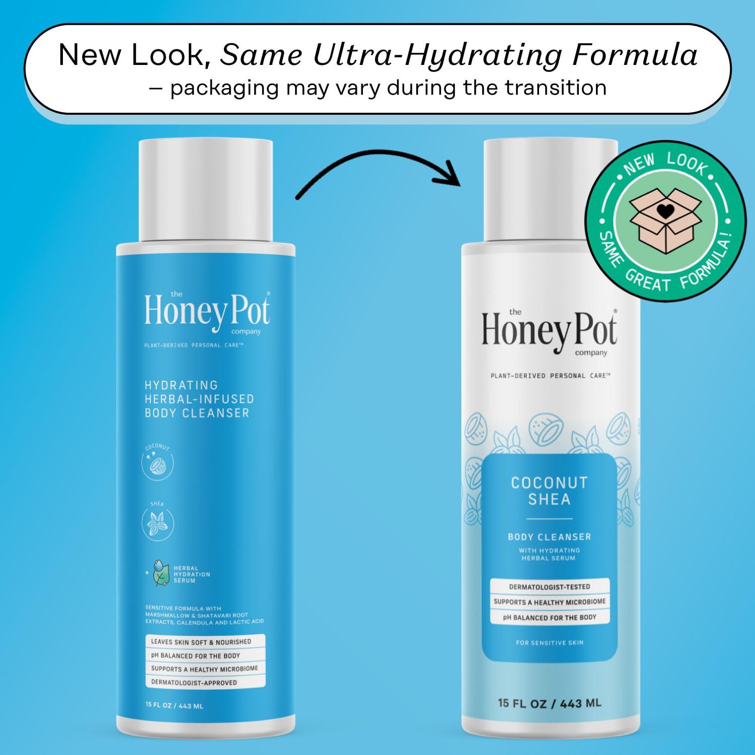 The Honey Pot Company The Honey Pot Company - Super Pads & Coconut Shea Body Cleanser Bundle - Herbal Infused Sanitary Pads for Women - Hydrating Body Wash to Moisturize & Cleanse Skin - Feminine Care - FSA & HSA Eligible