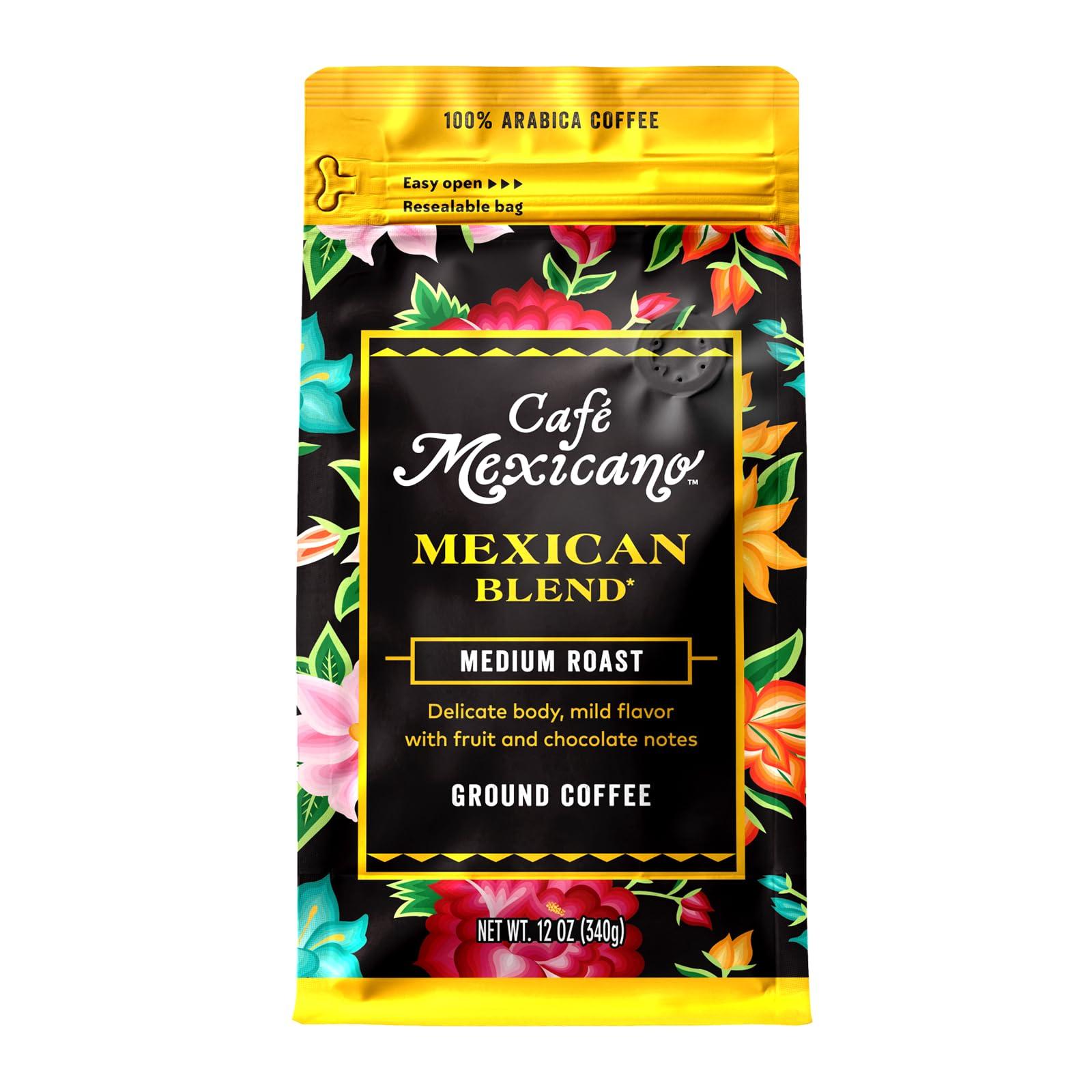 Cafe Mexicano Caf Mexicano - Mexican Blend Ground Coffee - Specialty Arabica Coffee Sourced from Mexico - 12 oz. Bag