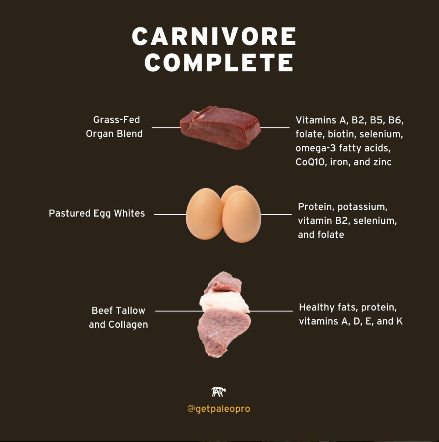 Paleo Pro PaleoPro Carnivore Complete (Ancient Cacao) Pastured & Cage-Free Protein, Grass-Fed Beef Tallow, Beef Organs | No Sugar, Soy, Grains or Net Carbs | Gluten Free. Paleo & Keto Macros (15 Servings)