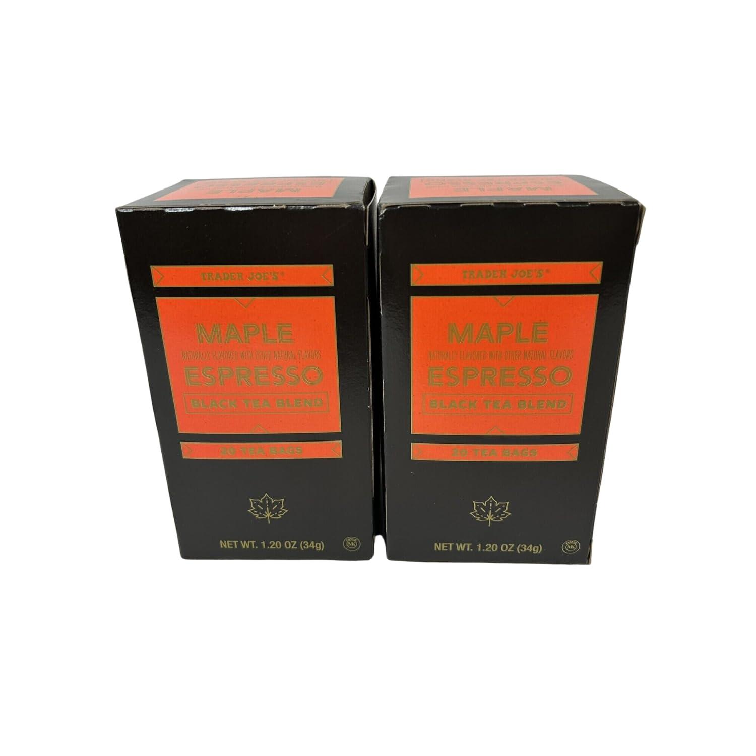 TJ's Trader Joes Maple Espresso Black Tea - 2-Pack (40 bags)