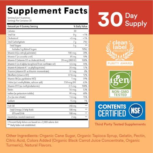 SmartyPants SmartyPants Kids Multivitamin + Fiber & Veggie Bundle: Omega 3 Fish Oil, Prebiotic Fiber, Gluten-Free, Three Fruit & Mixed Berry Flavors, Multi & Omegas (120 Count) + Fiber & Veggies (60 Count)