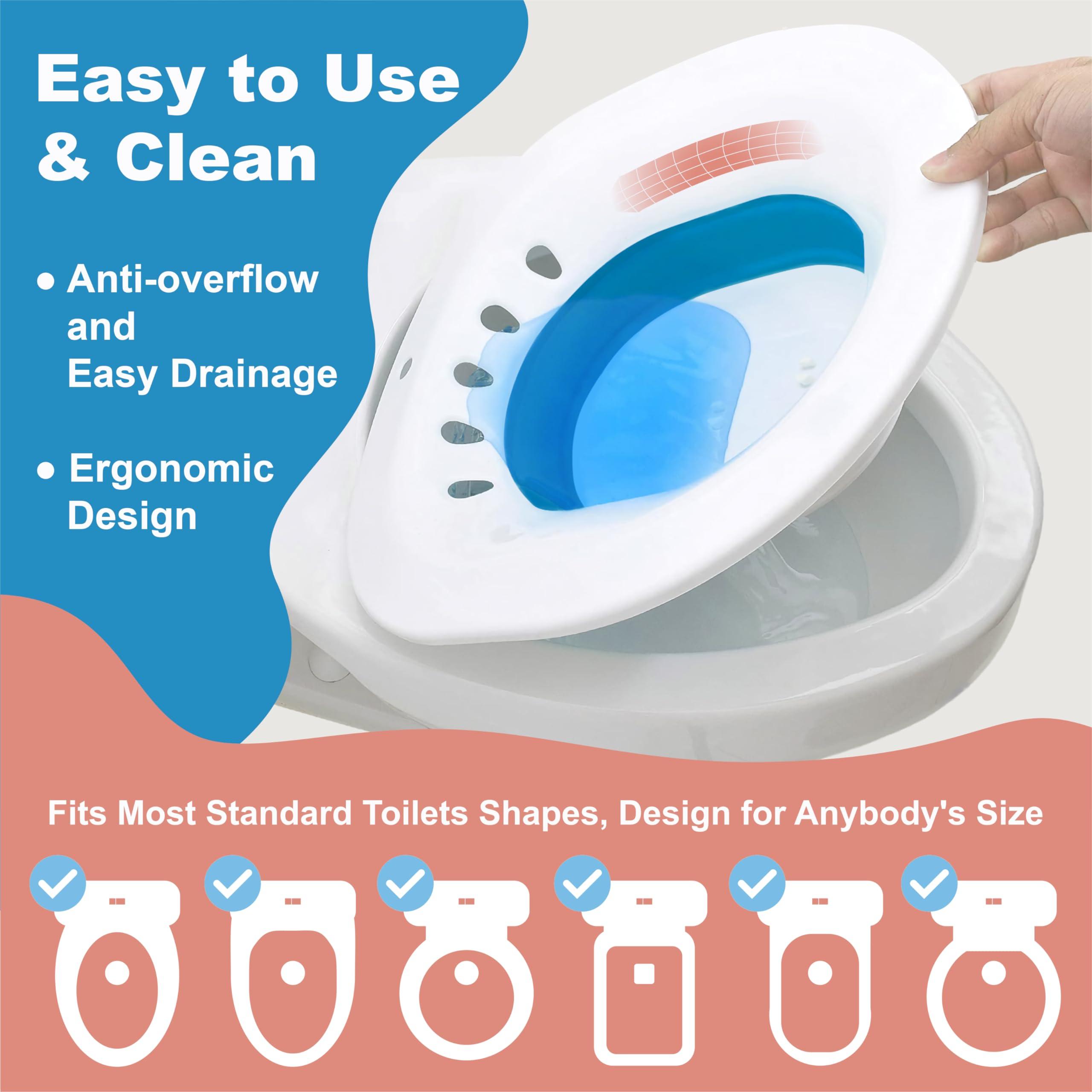 FRECHMOON Electric Sitz Bath, Sitz Bath for Hemorrhoids, Sitz Bath for Toilet Seat, Postpartum Care, Perineum Relief - Collapsible, Wide Seat, Deeper Bowl - Use w/Sitz Bath Salt
