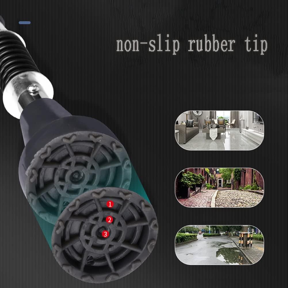 YKNAG Direct Store Underarm Crutches Adult with Pad and Handle, Anti Slip Axillary Crutch for Walking, Adjustable Height with Button, Silver (Color : 1 Count, Size : Large)