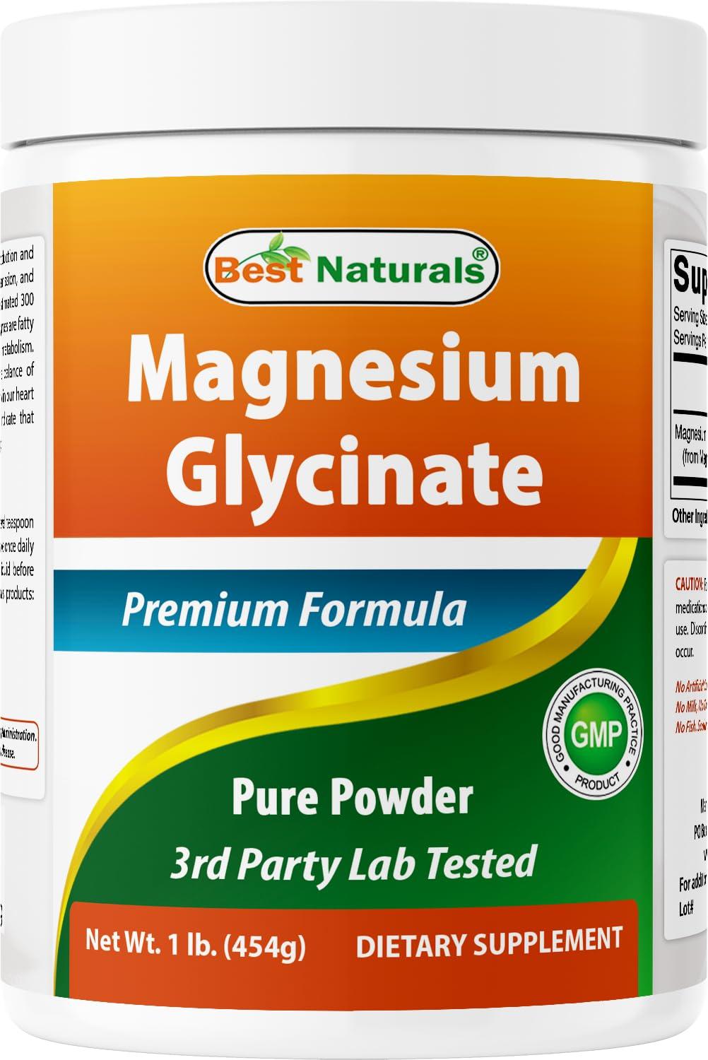 Best Naturals Best Naturals Magnesium Glycinate Powder - 1 Pound (1 LB (Pack of 1))