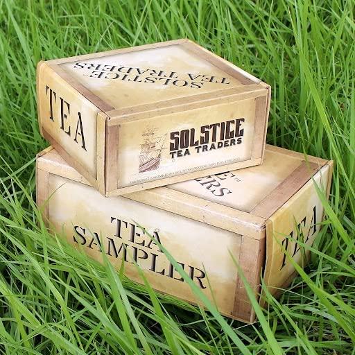 SOLSTICE TEA TRADERS Loose Leaf Tea Sampler Create Your Own Tea Blend Starter Kit w/Sencha, Rooibos, China Black, & Ginger, Lavender, Rose, Lemongrass, Hibiscus Spices