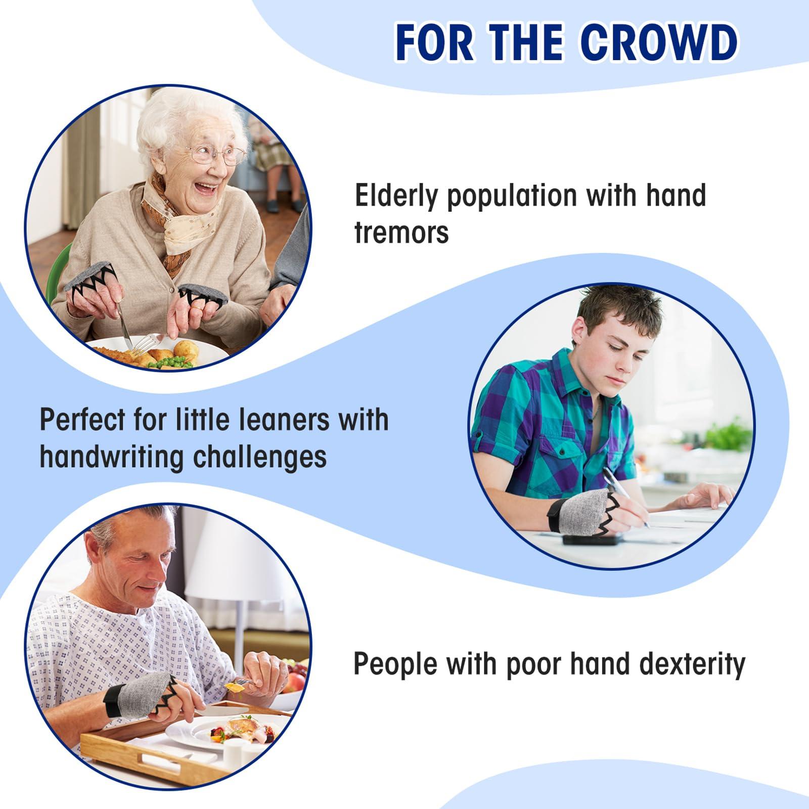 Zipcase Zipcase Weighted Gloves for Tremors to Provide Hand Stability and Improve Hand Dexterity, Perfect Writing Weights & Hand strenthening Tool (1/2lb, Left Gray