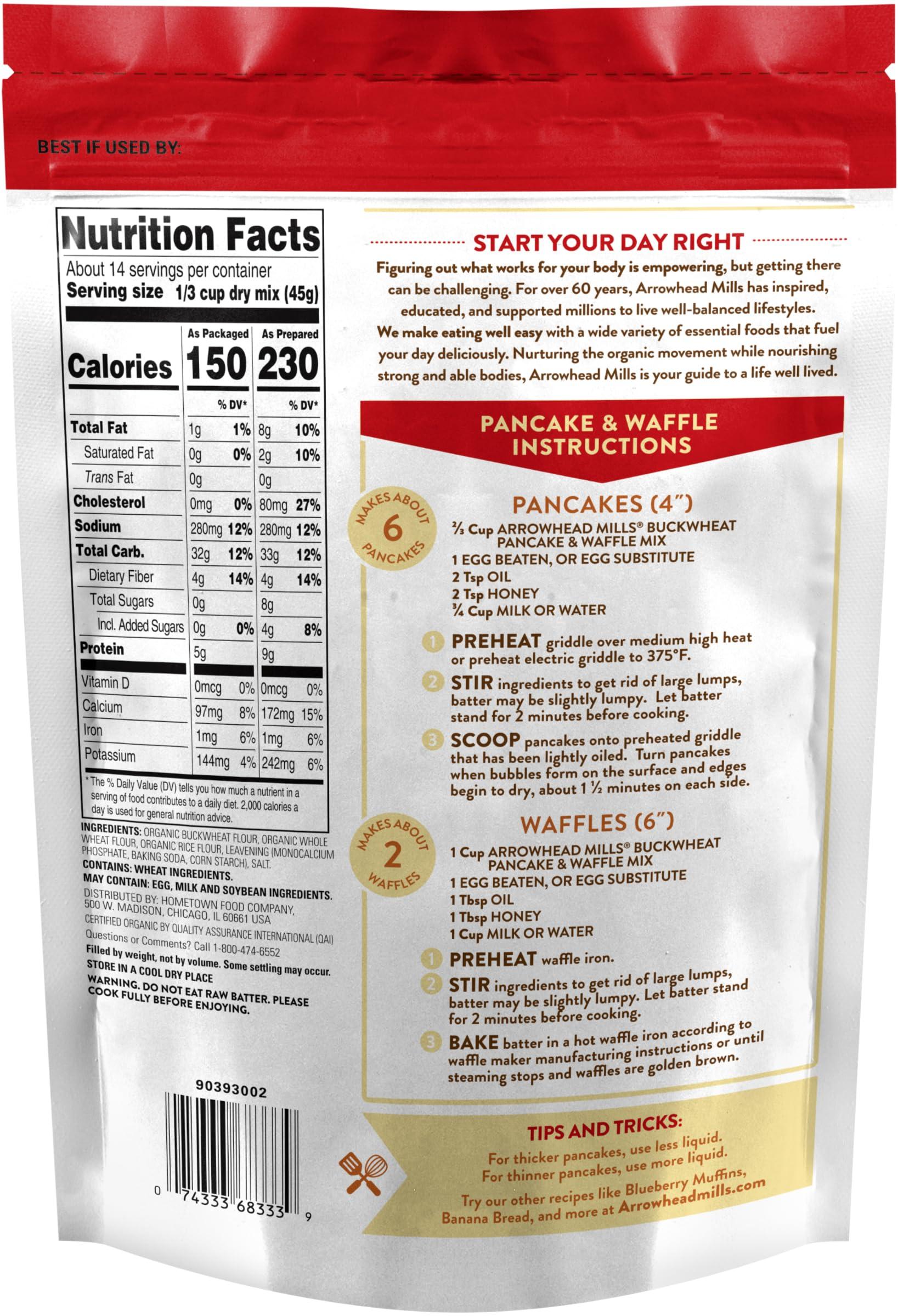 Arrowhead Mills Arrowhead Mills Buckwheat Pancake & Waffle Mix, 22 oz Bag (Pack of 6)