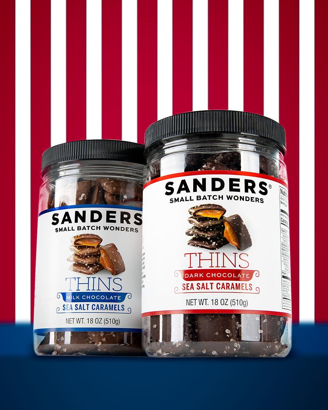 Sanders Sanders Milk Chocolate Sea Salt Caramel Thins Tub 18 oz. 2-Pack (2 x 18 oz. tub)