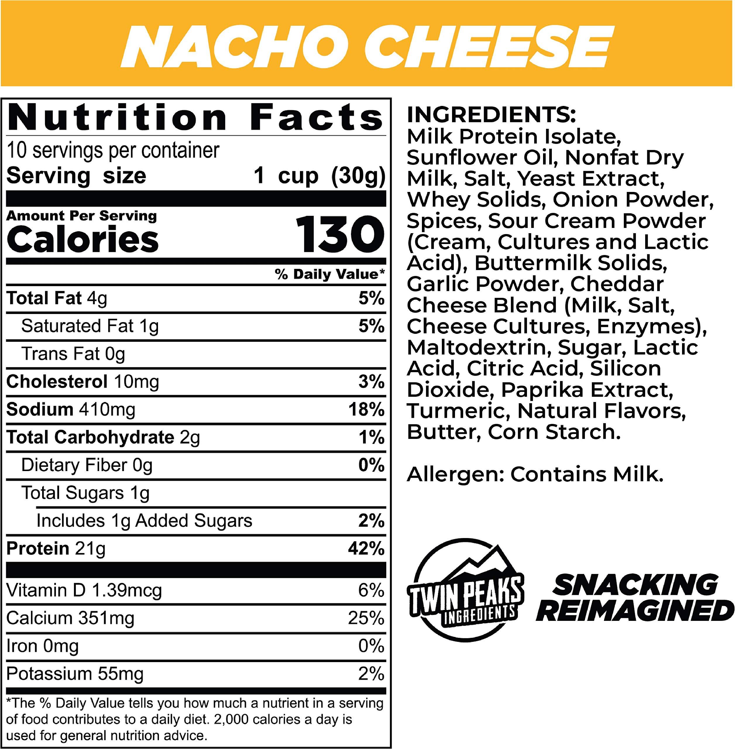 TWIN PEAKS INGREDIENTS Twin Peaks Low Carb, Keto Friendly Protein Puffs, 3 Bags of Assorted Flavor Puffs + 1 Jug Nacho Cheese Flavor Puffs