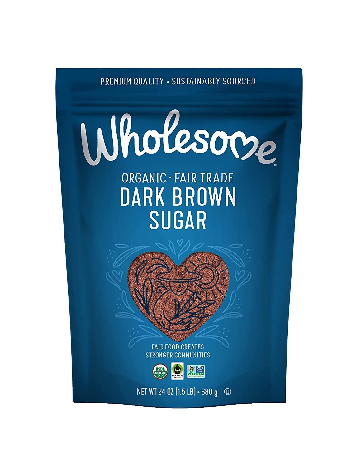 Wholesome Sweeteners Wholesome Organic Dark Brown Sugar, Fair Trade, Non GMO & Gluten Free, 1.5 lb (Pack of 1)