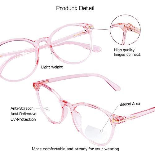 VisionGlobal VisionGlobal Bifocal Reading Glasses for Men and Women - Stylish Retro Oval Computer Readers (Up+0.75/Down+3.50)