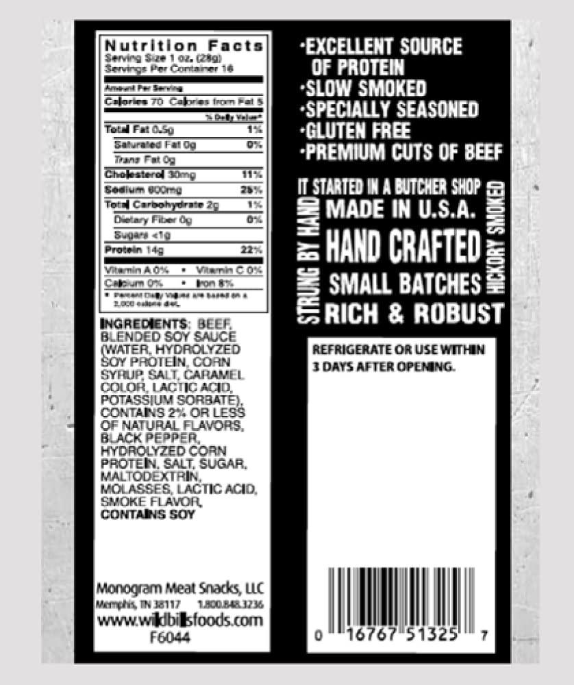 Wild Bill's Wild Bill’s Hickory Smoked Beef Jerky Pieces 16 Ounce Pack