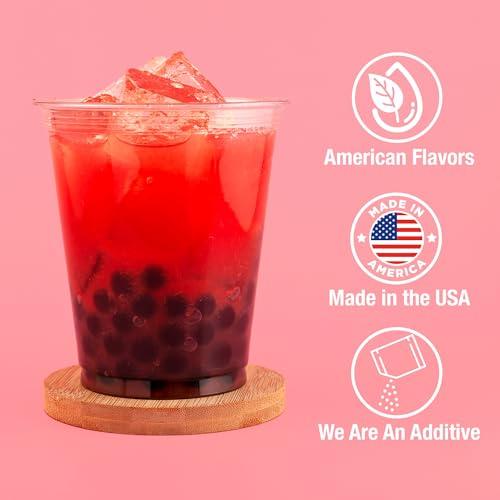 BOBAVIDA BOBAVIDA Dark Cherry Popping Boba - 10 Boba Packets with Straws for Drinks, Desserts & Food Toppings - Non-GMO Popping Boba Pearls