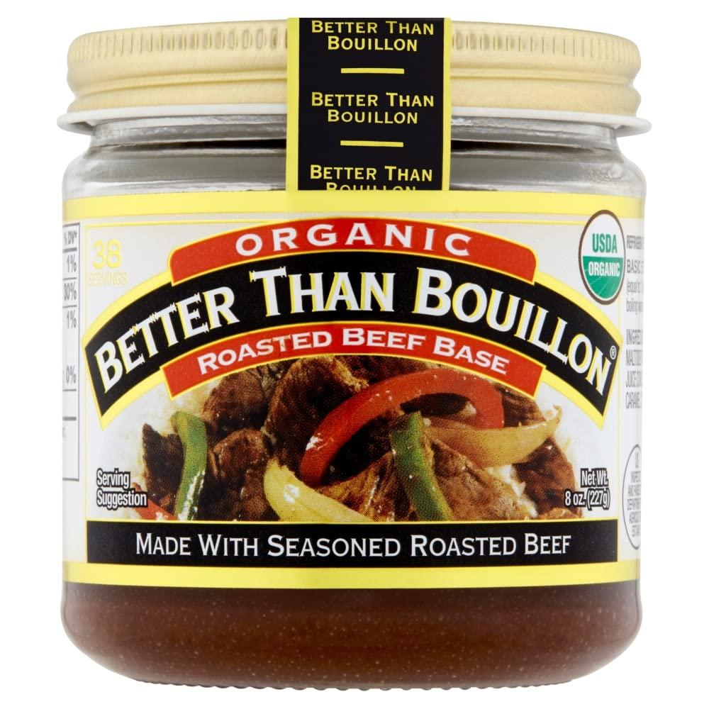 Better Than Bouillon Better Than Bouillon Organic Roasted Beef Base, Made with Seasoned Roasted Beef, USDA Organic, Blendable Base for Added Flavor, 38 Servings Per Jar (8 Ounce (Pack of 4))
