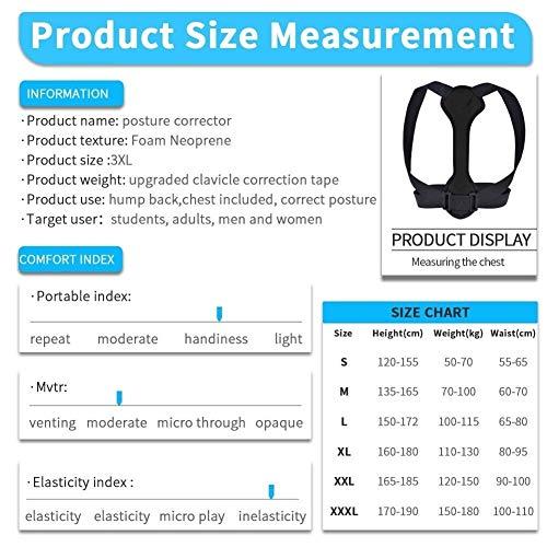 SADDPA DSMYYXGS Back Posture Corrector Women Men Prevent Slouching Relieve Pain Posture Straps, Clavicle Support Brace Back Pain (Color : D, Size : X-Large)