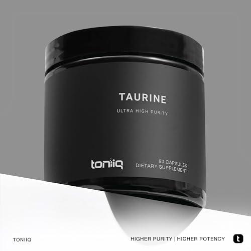 Toniiq Toniiq 2000mg Taurine Supplement - High Purity Taurine Powder Capsules, 98%+ Pure, Third-Party Lab Tested - Potent, Non-GMO, Gluten-Free, Effective Formula 45 Optimal Servings Per Bottle
