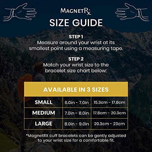 MagnetRX MagnetRX Magnetic Bracelets for Men - Elegant Bangle, Golf/Tennis Elbow & Balance - Mens Cuff Magnetic Bracelet (Brushed Silver | Medium)