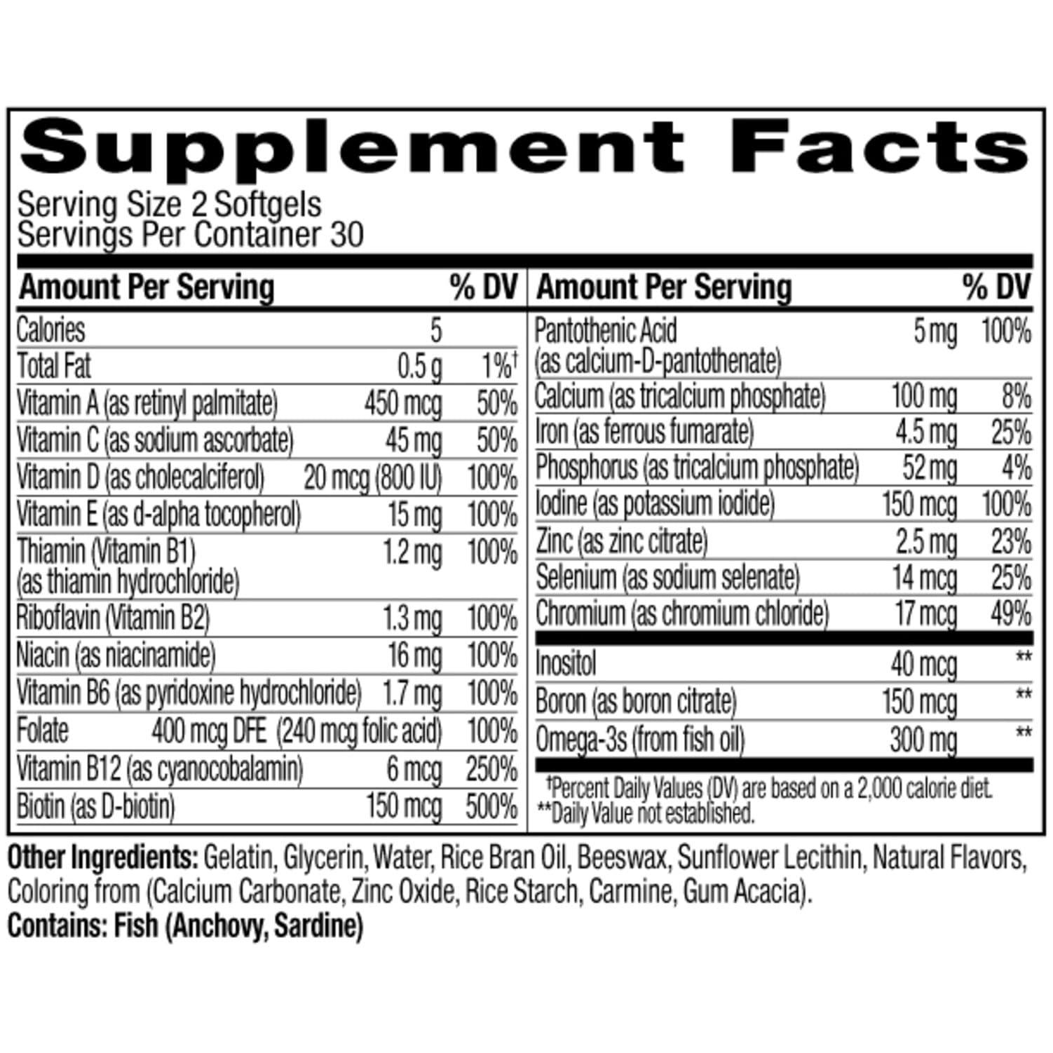 OLLY Olly Ultra Women\'s Multi Softgels, Overall Health and Immune Support, Omega-3s, Pink, 60 Count