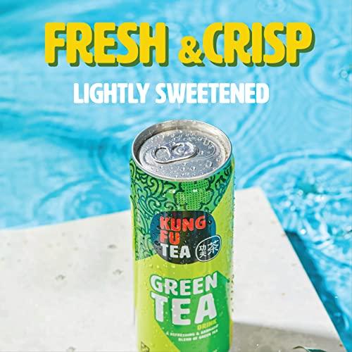 Kung Fu Tea Kung Fu Tea Canned Green Tea – Lightly Sweetened Green Tea in a Can, Ready to Drink – All Natural, Premium Iced Tea – 10.8 oz Cans, Pack of 6