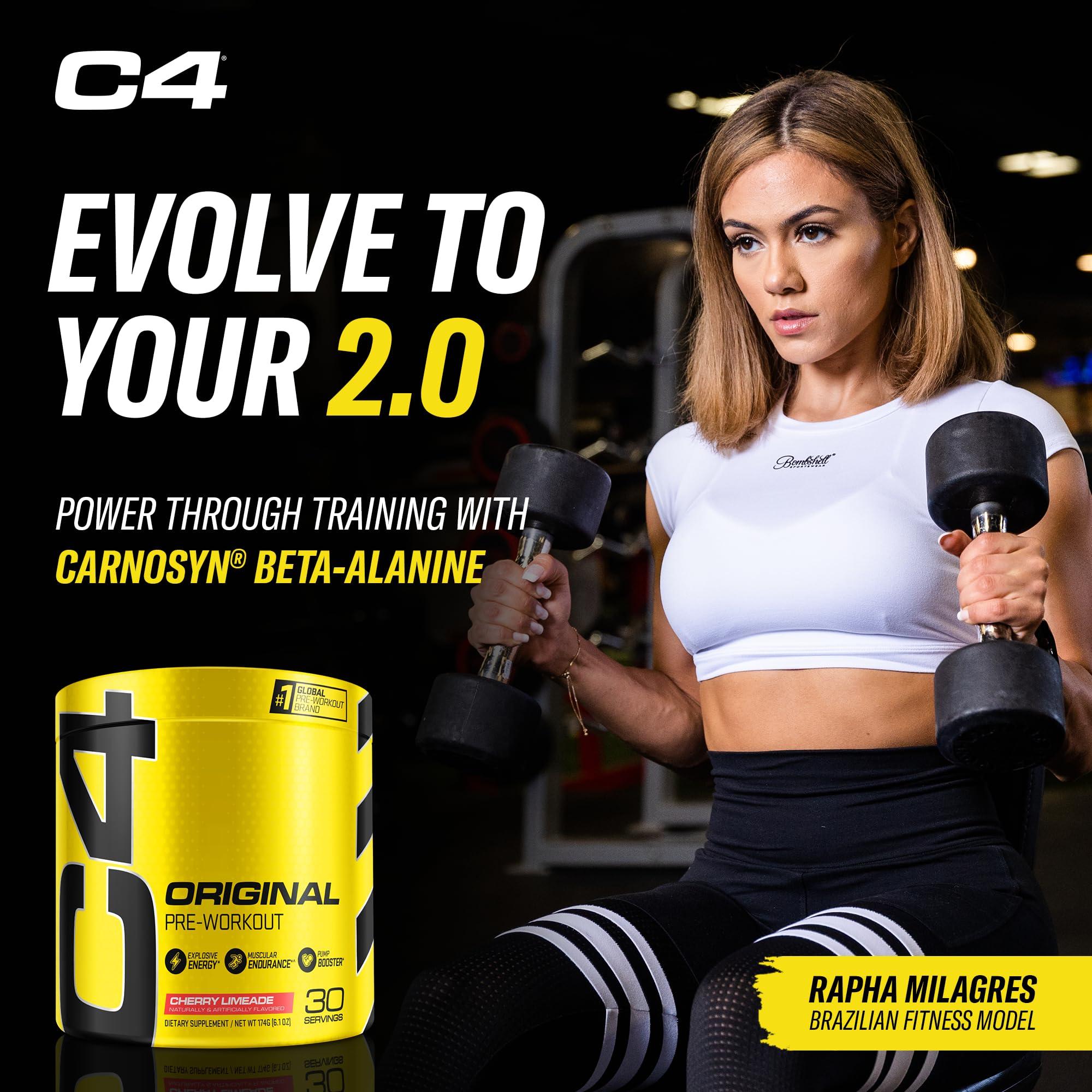 Cellucor Cellucor C4 Original Pre Workout Powder Cherry Limeade | Vitamin C for Immune Support | Sugar Free Preworkout Energy for Men & Women | 150mg Caffeine + Beta Alanine + Creatine | 30 Servings