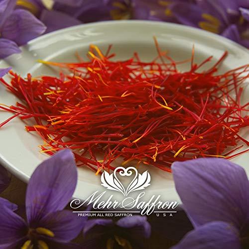 Mehr Saffron Powder Saffron, %100 Organic Premium Powder Saffron, 1/4 Oz (Pack of 2 4-grams)