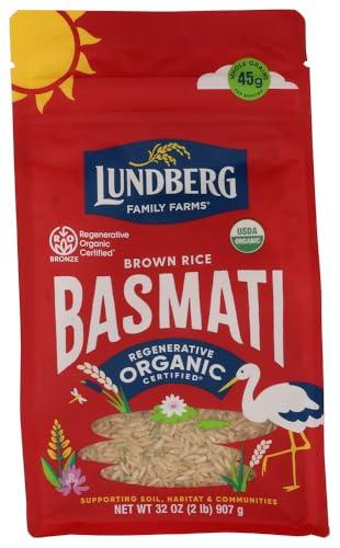 Lundberg Lundberg Basmati Rice, Organic Long Grain Brown Rice - Non-Sticky, Fluffy Aromatic Rice Grown in California, Pantry Staples, 32 Oz