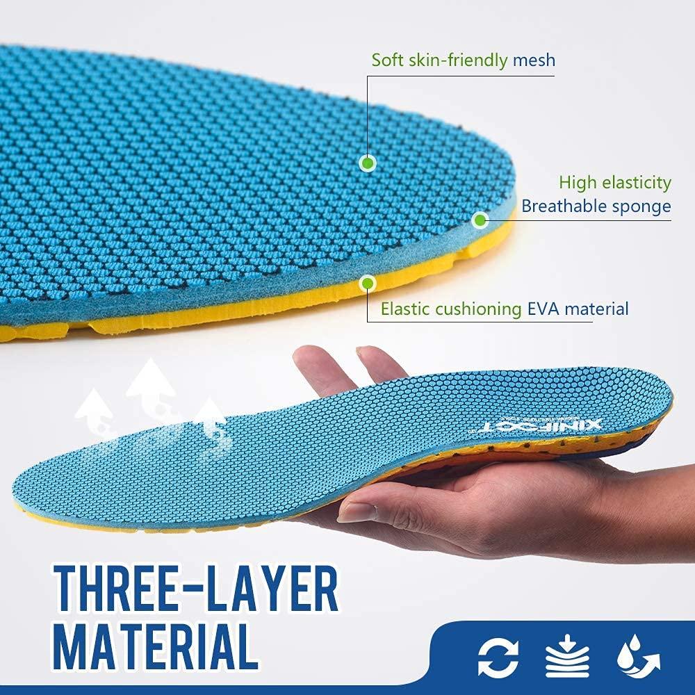 XINIFOOT XINIFOOT 2 Pairs Professional Plantar Fasciitis Shoe Insoles Running Insoles High Elastic Cushioning Inserts for Foot Relief, Shock Absorption Breathable Sports Feet Insoles for Women
