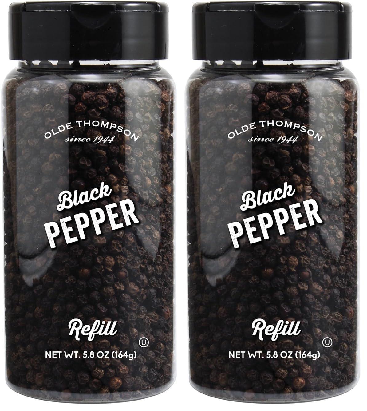Olde Thompson Since 1944 Olde Thompson Whole Black Pepper, Refill For Pepper Grinders, 5.8 oz (Pack of 2)